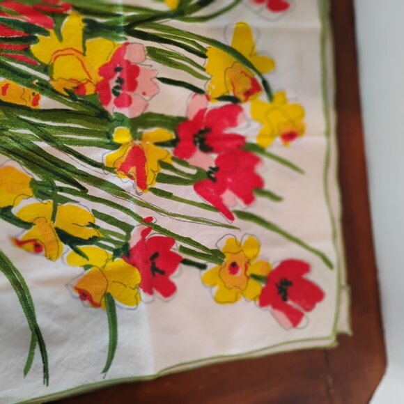 Set of 7 VERA Neumann Spring Floral Tulips Daffodils Napkins 16" x 15" Vintage - Picture 8 of 9